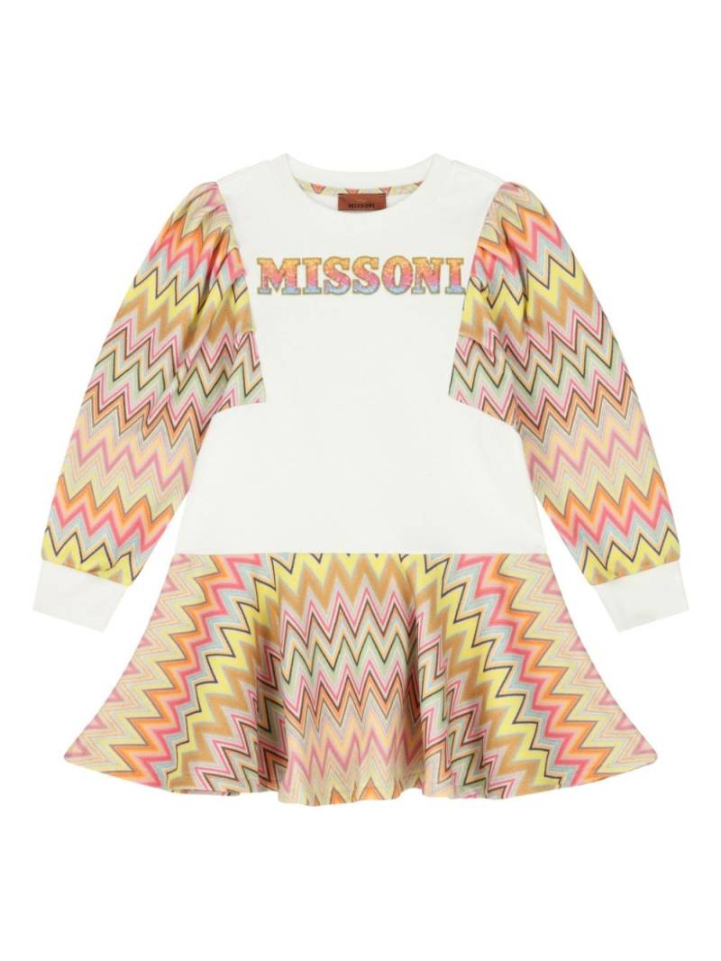 Missoni Kids zigzag-print mini dress - White von Missoni Kids