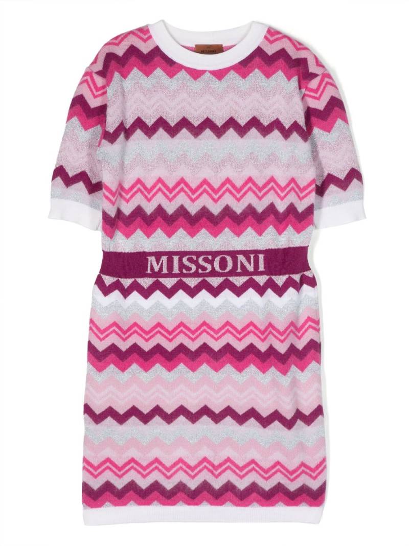 Missoni Kids zigzag-print short-sleeve dress - Pink von Missoni Kids