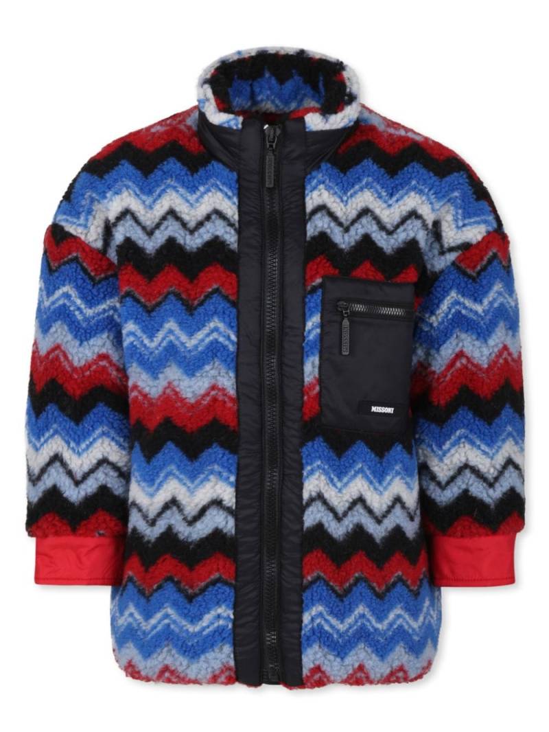 Missoni Kids zigzag wool jacket - Blue von Missoni Kids