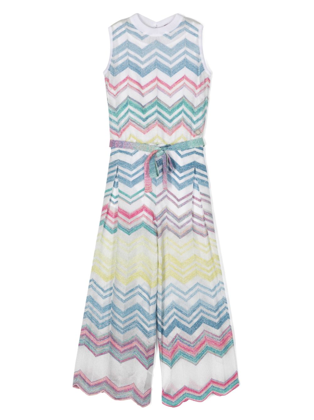 Missoni Kids zigzag-woven belted jumpsuit - White von Missoni Kids