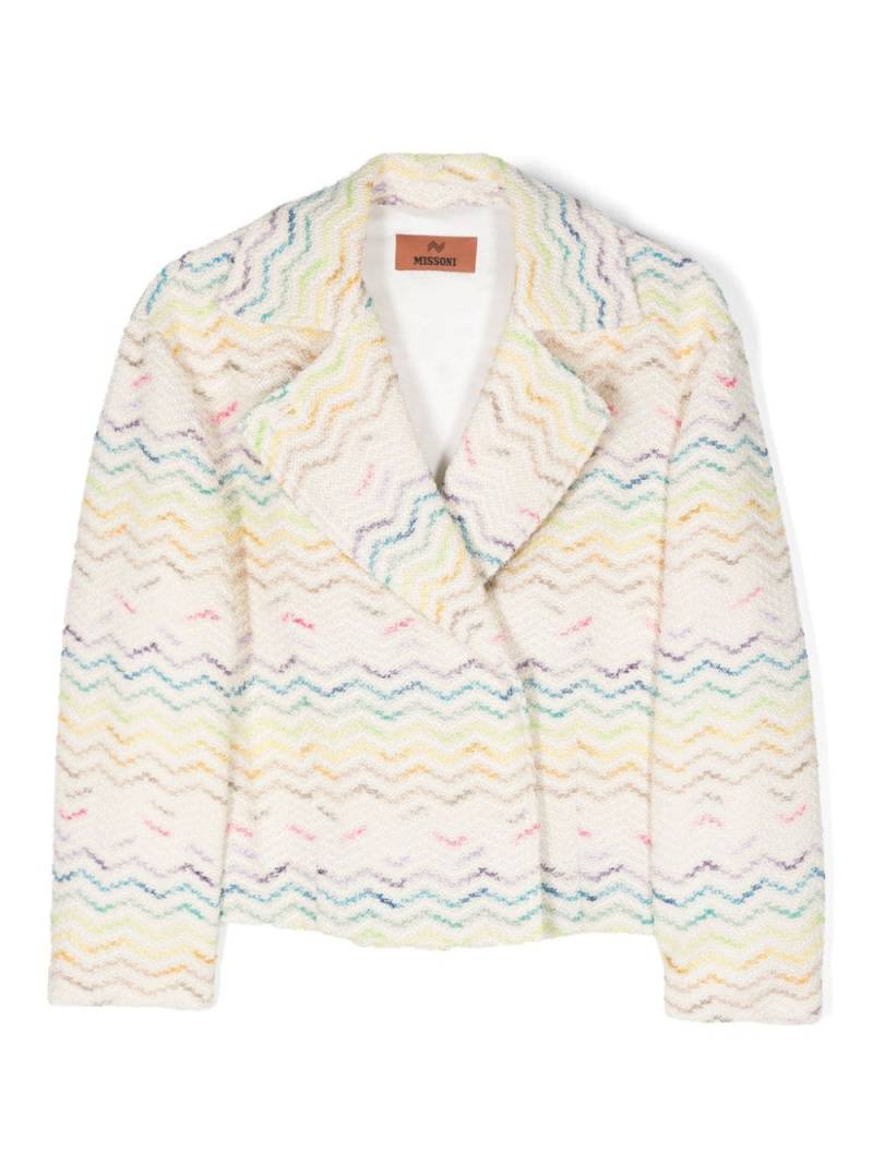 Missoni Kids zigzag-woven blazer - White von Missoni Kids