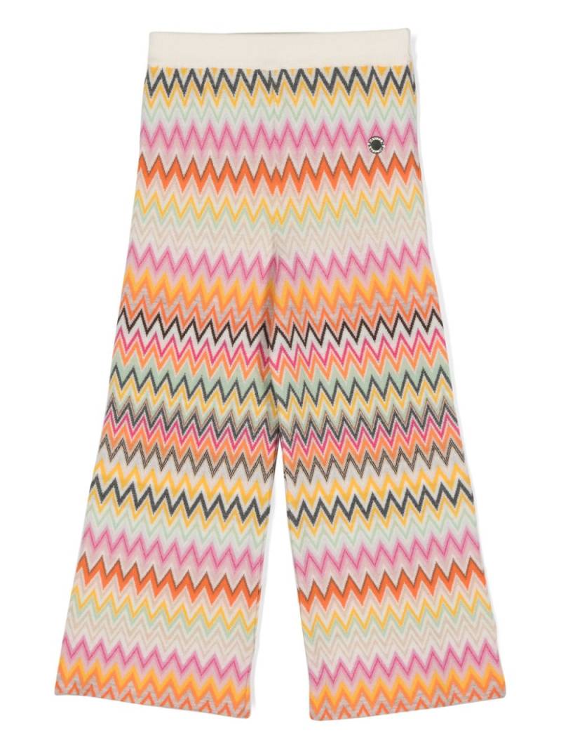 Missoni Kids zigzag-woven knitted trousers - White von Missoni Kids