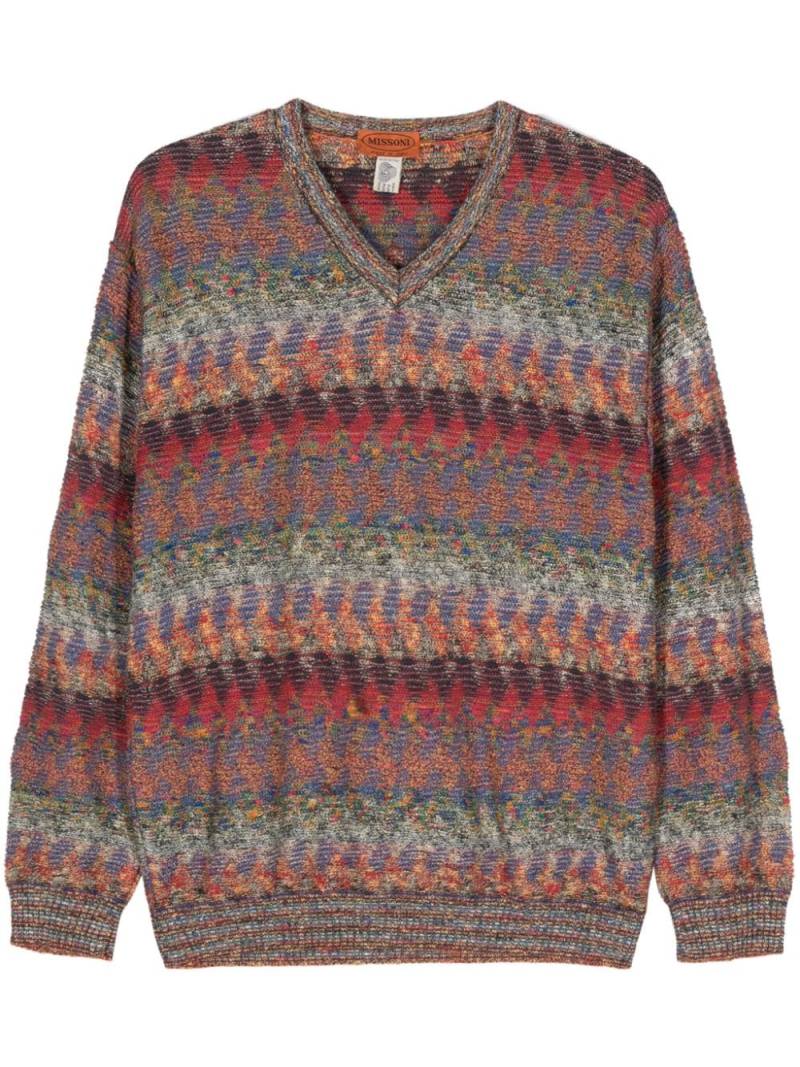 Missoni Pre-Owned 1990s intarsia-knit jumper - Blue von Missoni Pre-Owned