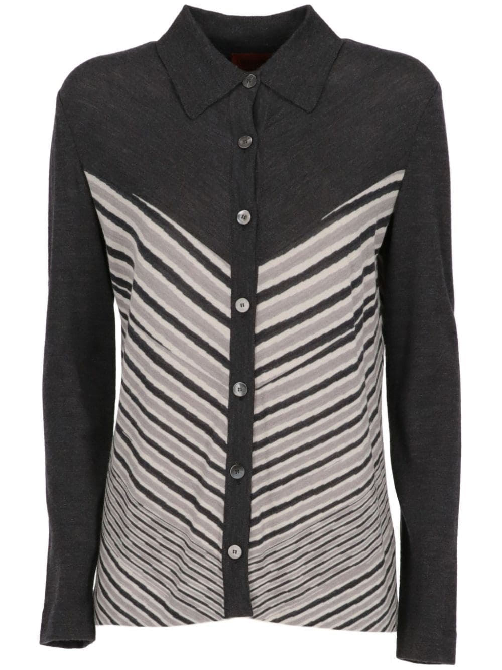 Missoni Pre-Owned 2000s striped buttoned jumper - Grey von Missoni Pre-Owned