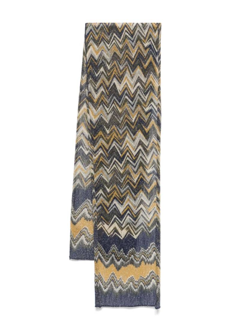 Missoni Pre-Owned 2000s zigzag-woven scarf - Blue von Missoni Pre-Owned