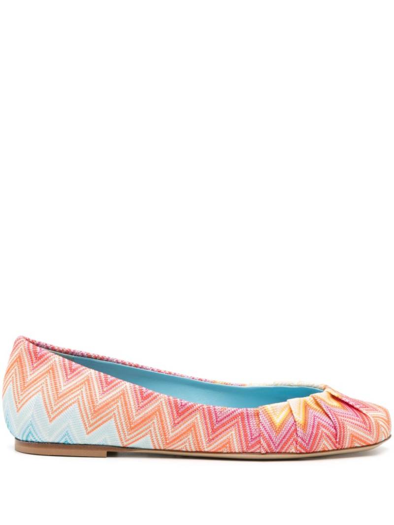 Missoni Iris Wave-knit ballerina shoes - Pink von Missoni