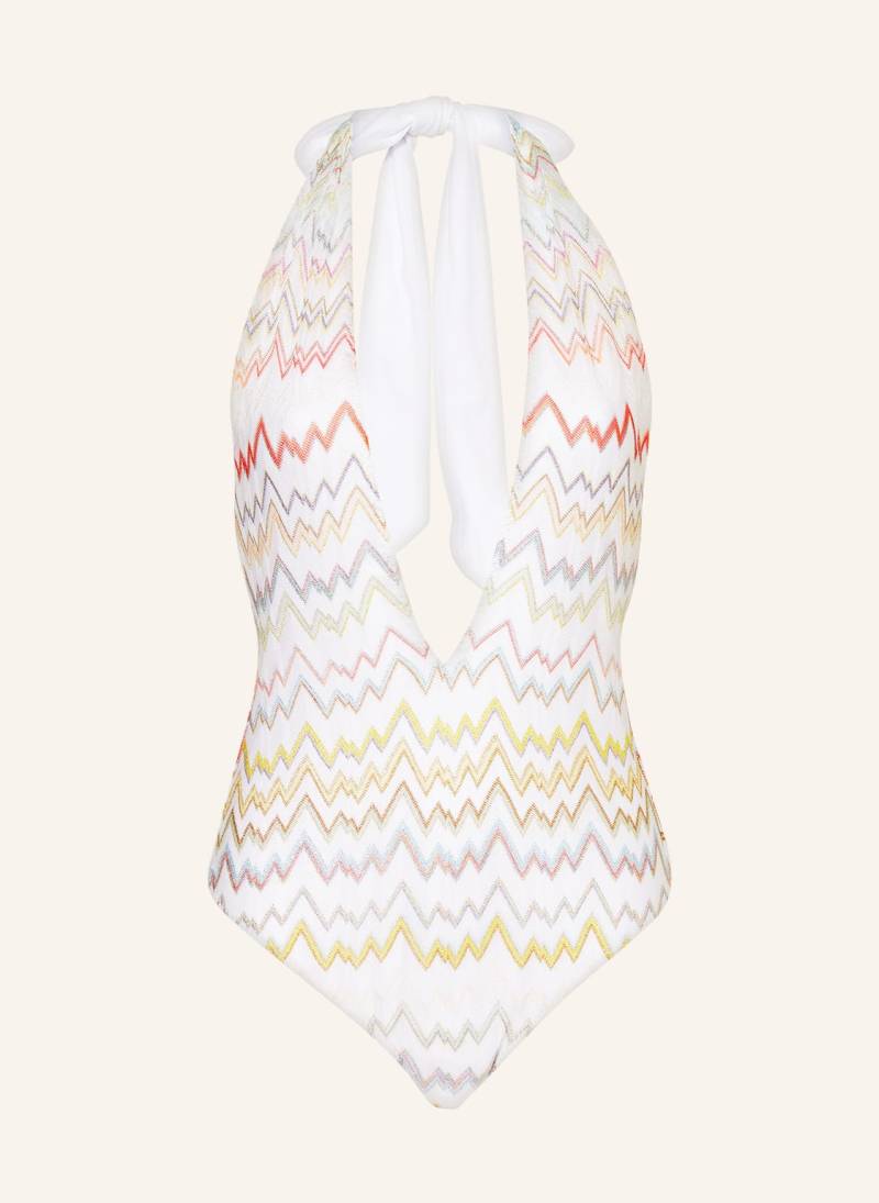 Missoni Neckholder-Badeanzug Mit Glitzergarn weiss von Missoni