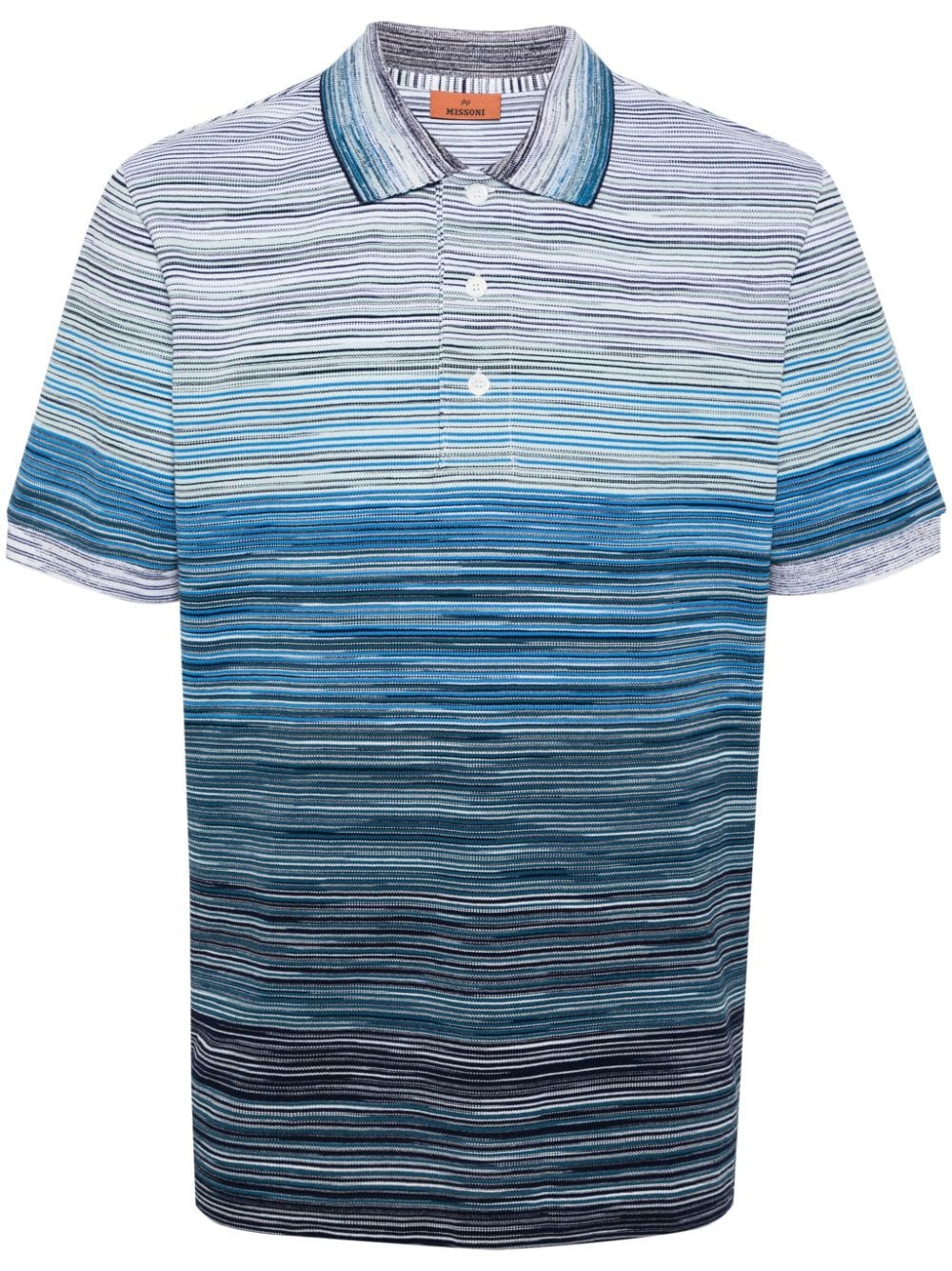 Missoni Slub cotton-piqué polo shirt - Blue von Missoni