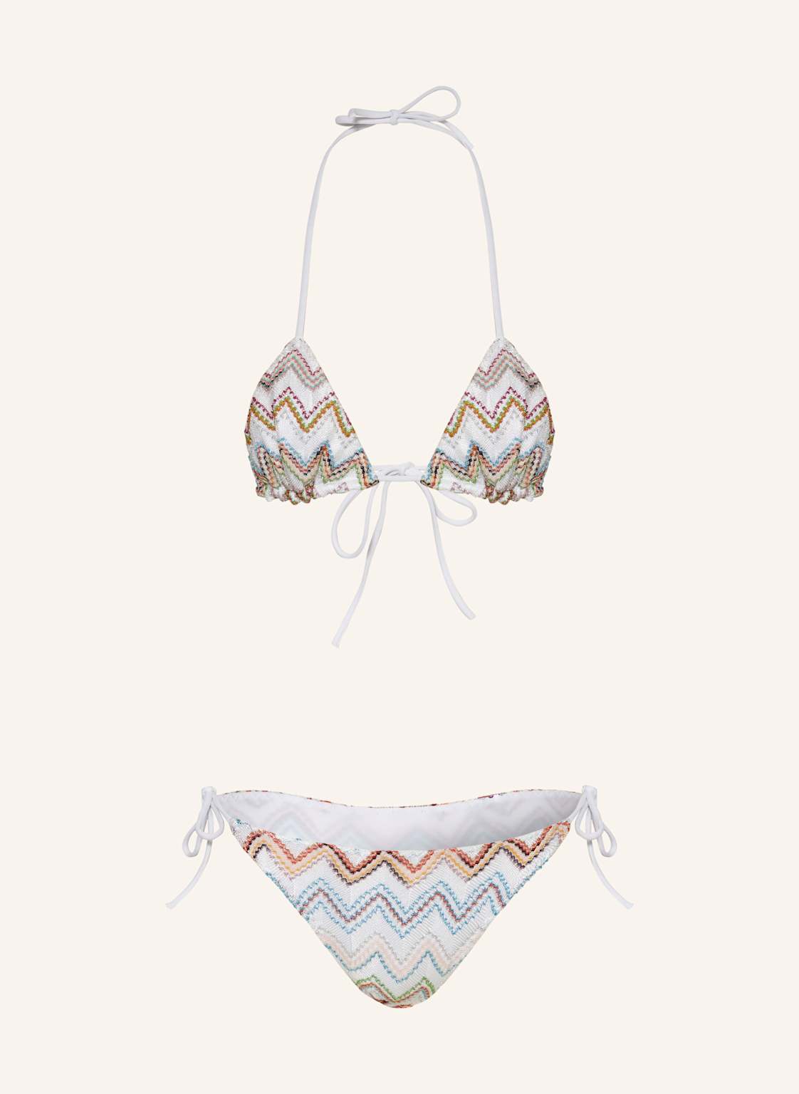 Missoni Triangel-Bikini Mit Glitzergarn beige von Missoni