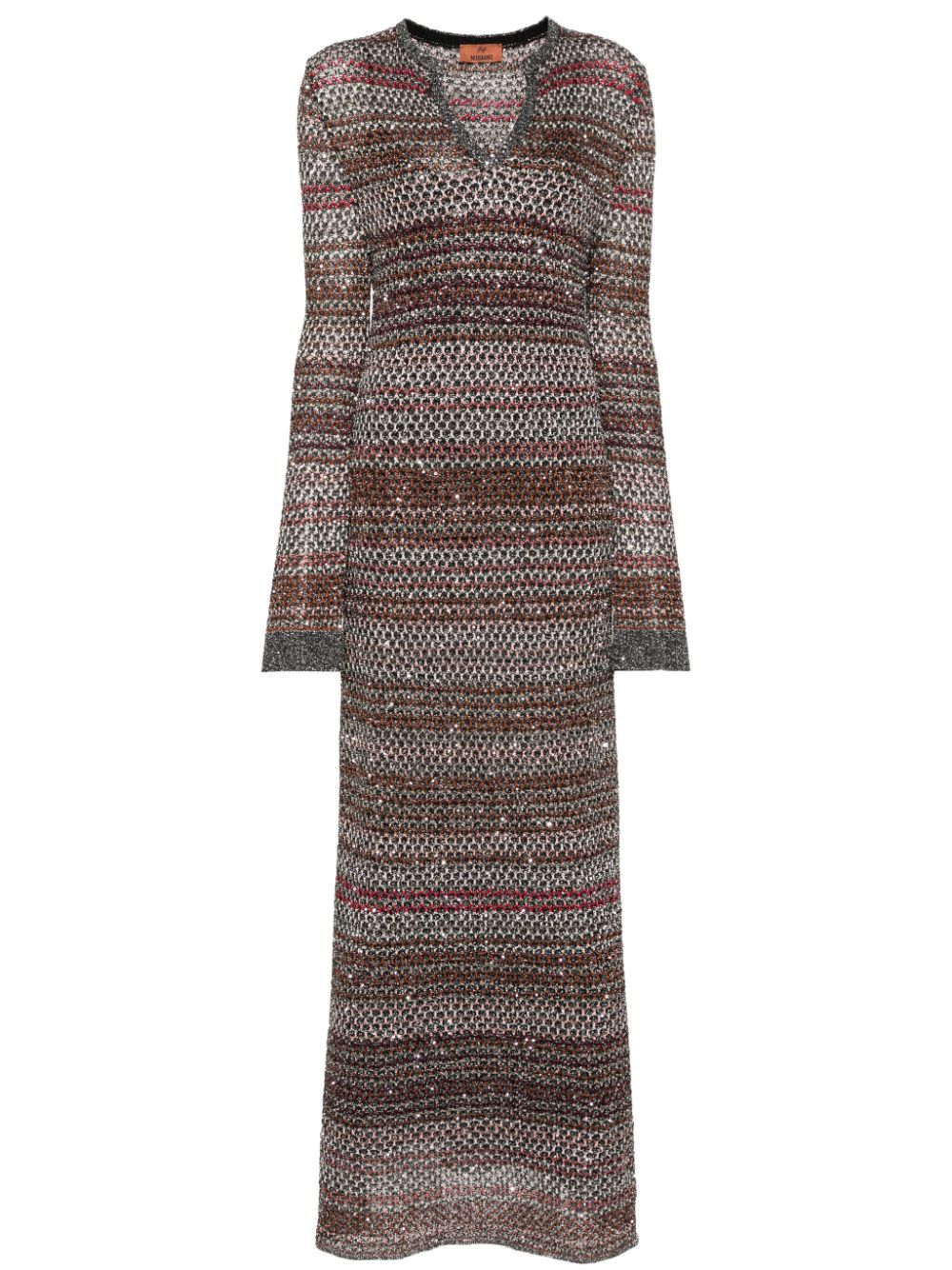 Missoni V-neck zigzag knitted dress - Black von Missoni