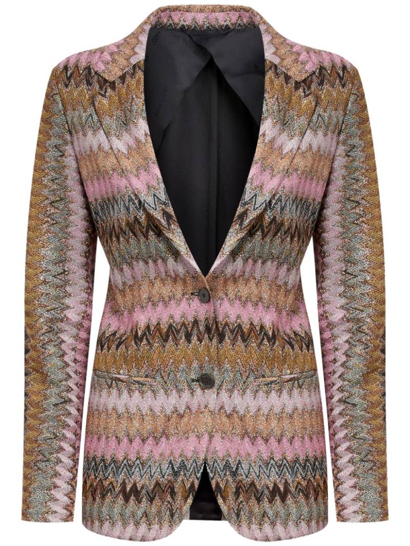 Missoni chevron-knit blazer - Pink von Missoni