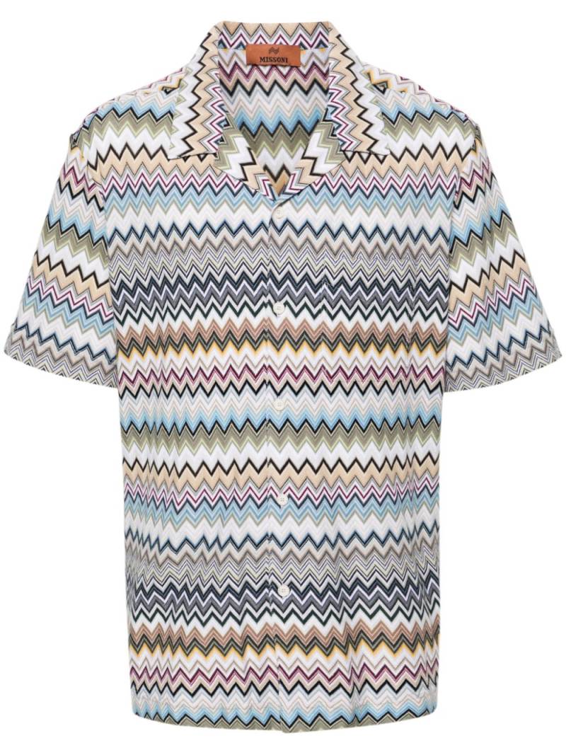 Missoni chevron-knit cotton shirt - Green von Missoni