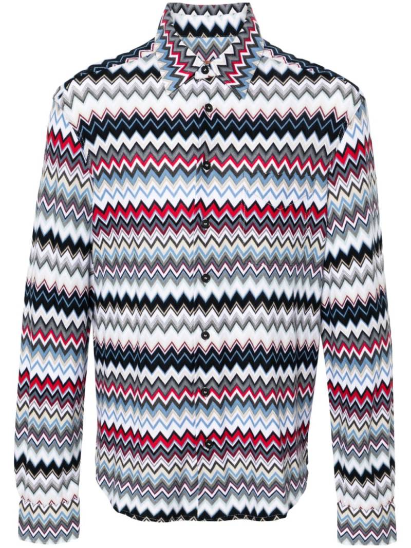 Missoni chevron-knit cotton shirt - Red von Missoni