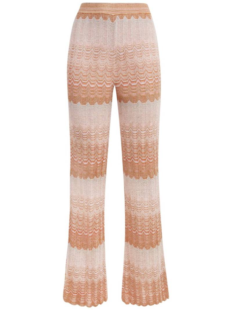 Missoni chevron-knit flare trousers - Orange von Missoni