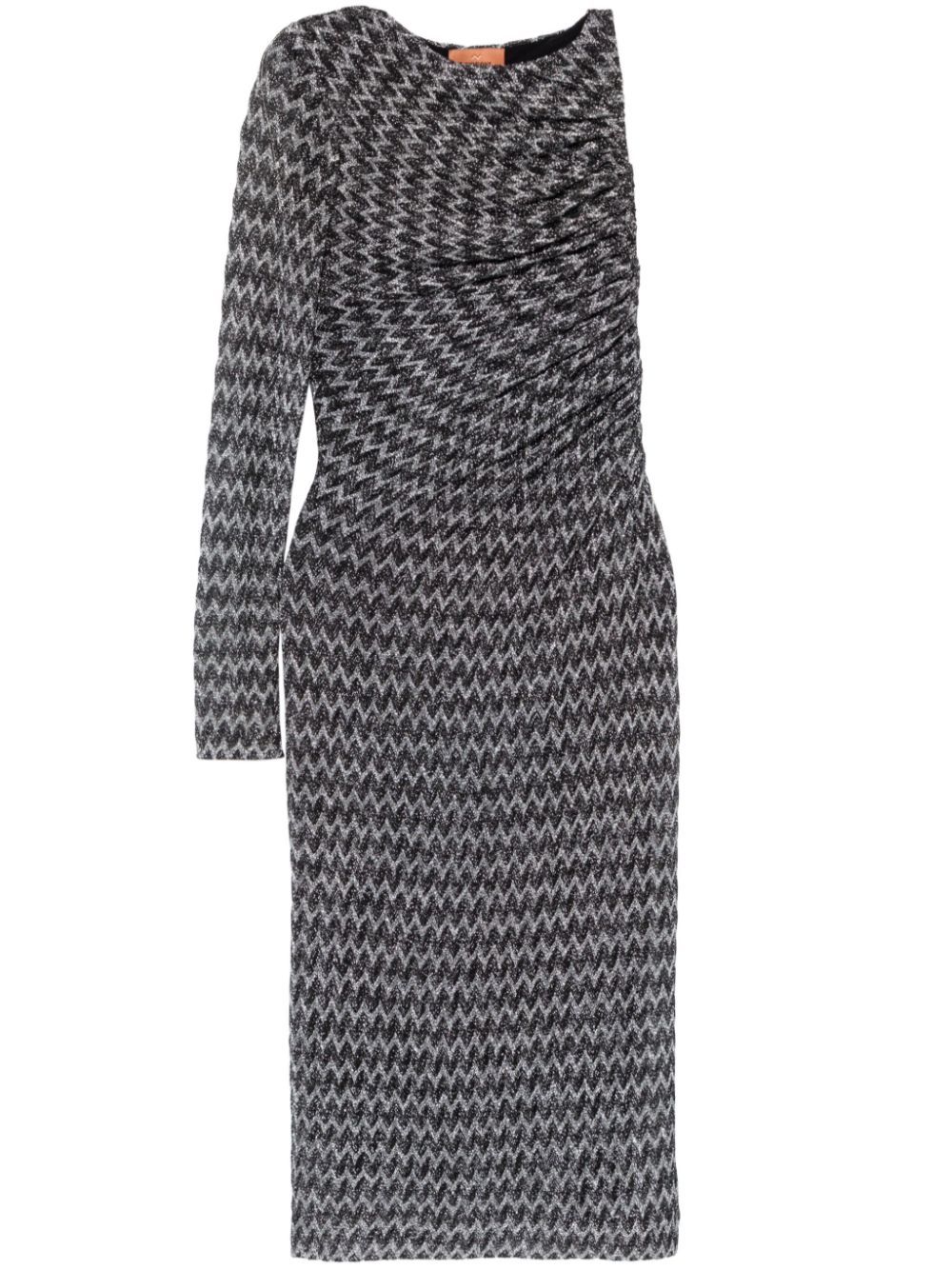 Missoni chevron-knit midi dress - Black von Missoni