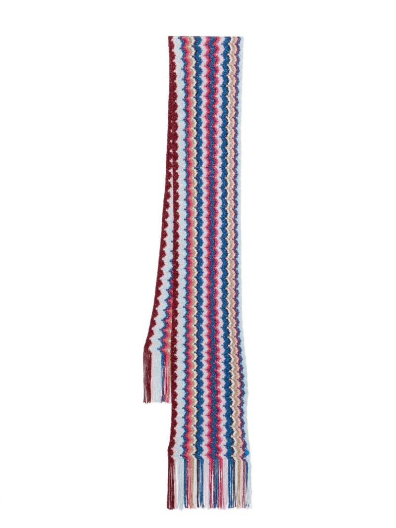 Missoni chevron-knit scarf - Blue von Missoni