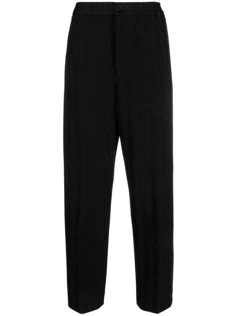 Missoni chevron-knit straight-leg trousers - Black von Missoni