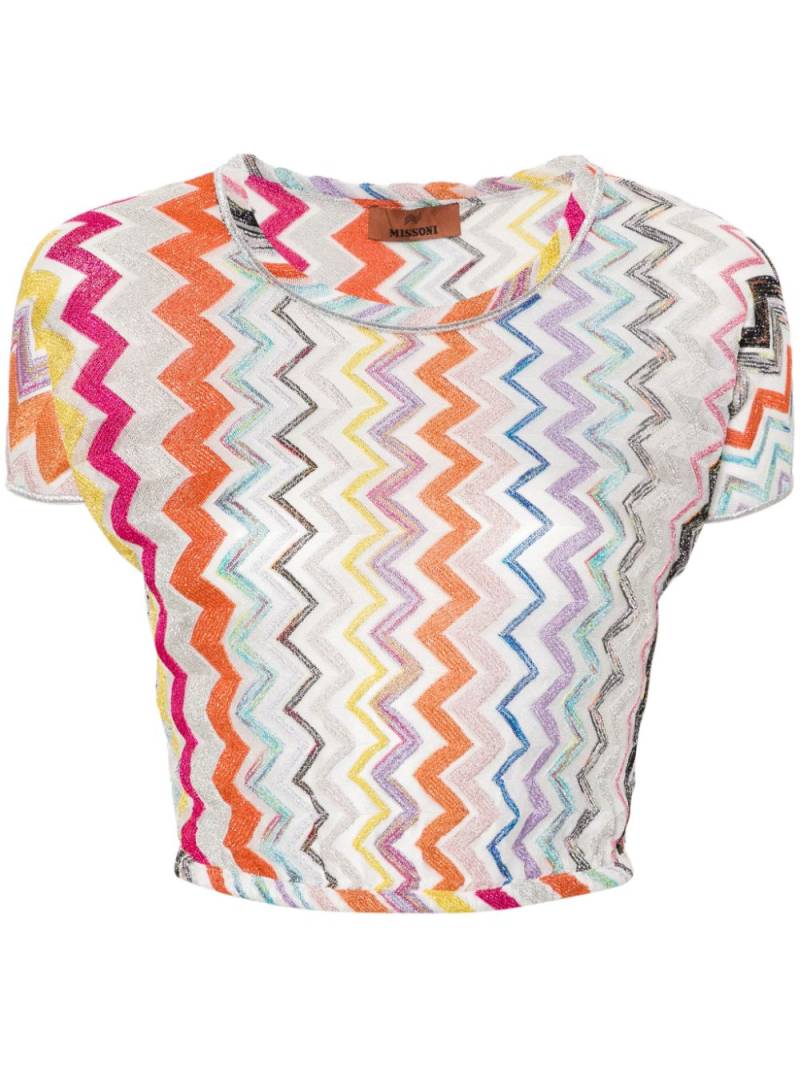 Missoni chevron knitted crop top - White von Missoni