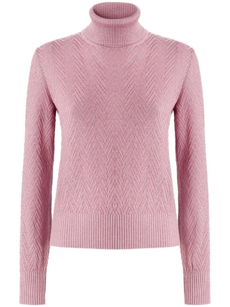 Missoni chevron-pattern turtleneck sweater - Pink von Missoni