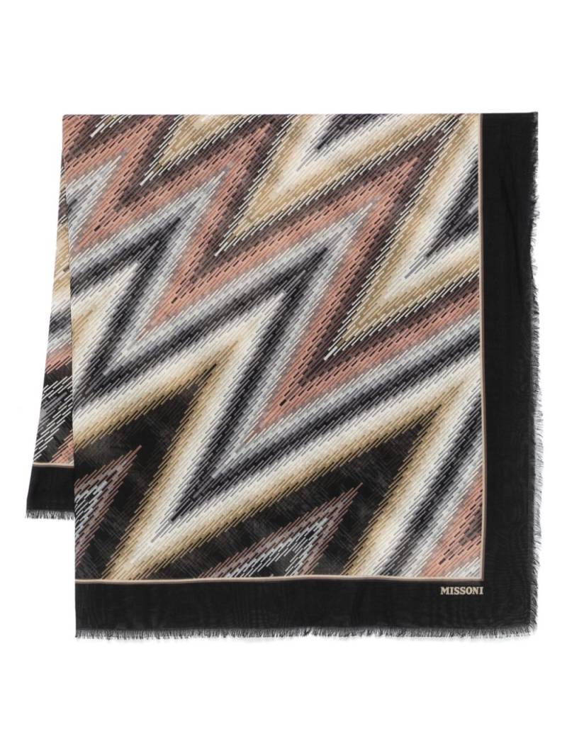 Missoni chevron-print scarf - Black von Missoni