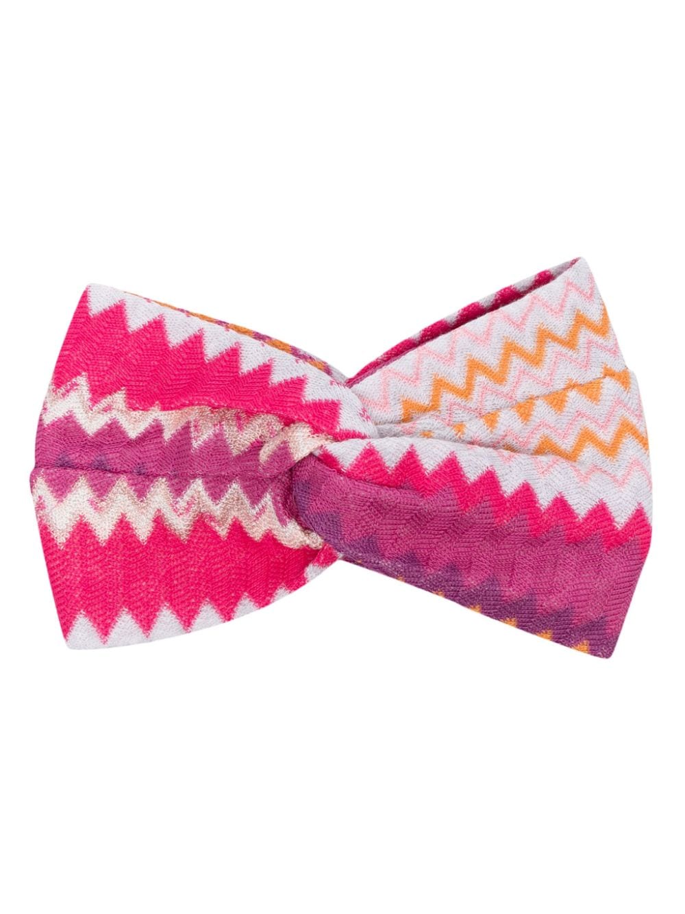 Missoni chevron-stitch cotton blend headband - Pink von Missoni