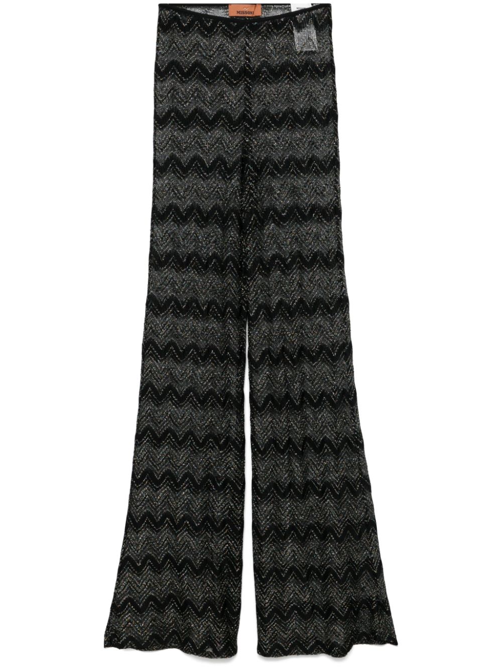 Missoni crochet-knit flared trousers - Black von Missoni