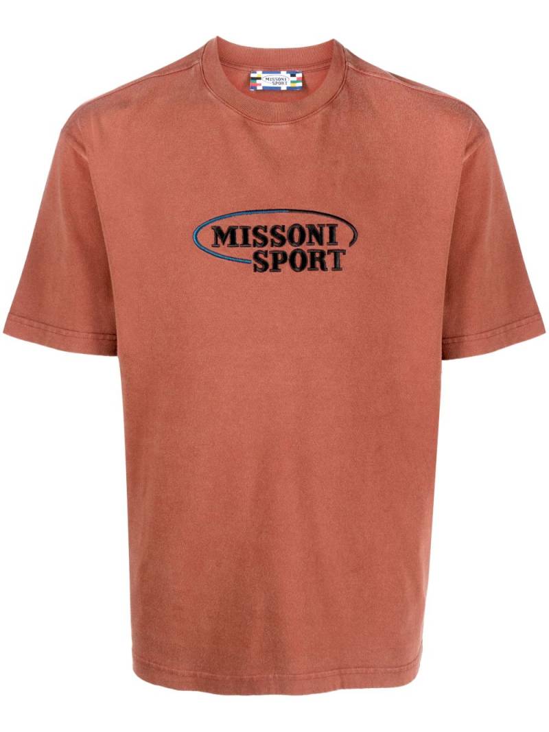 Missoni embroidered-logo cotton T-shirt - Brown von Missoni