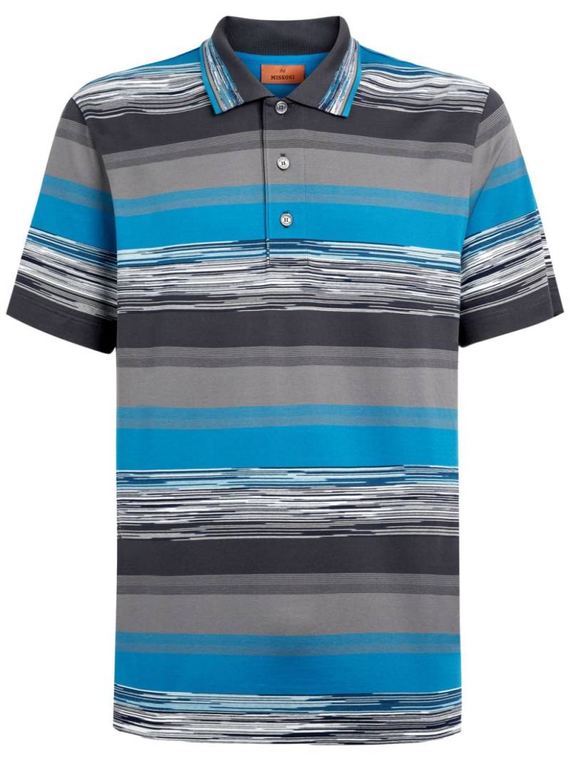 Missoni gradient-stripe cotton polo shirt - Blue von Missoni