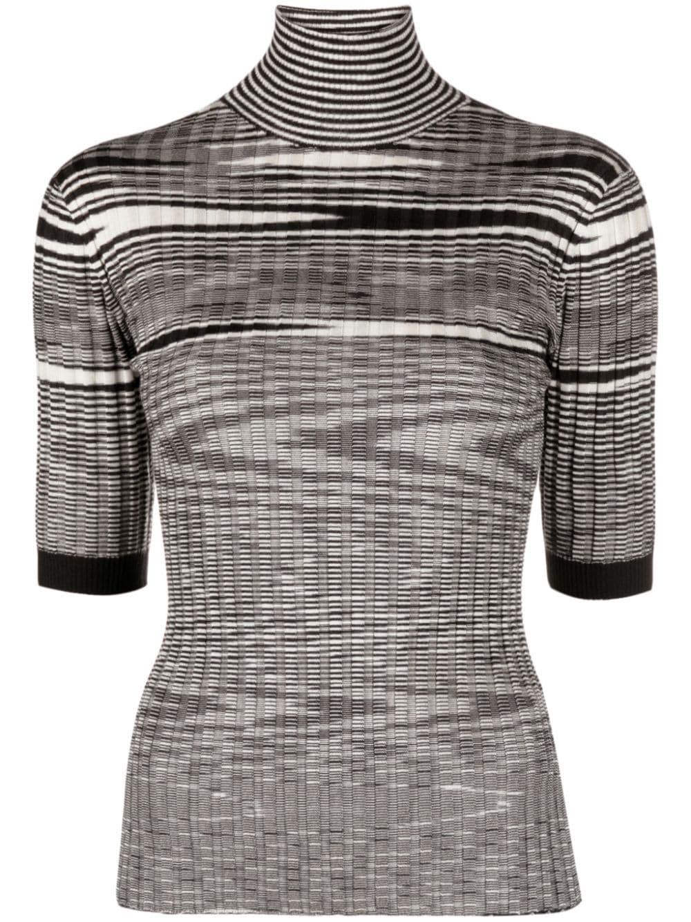 Missoni high-neck jacquard knitted top - Black von Missoni