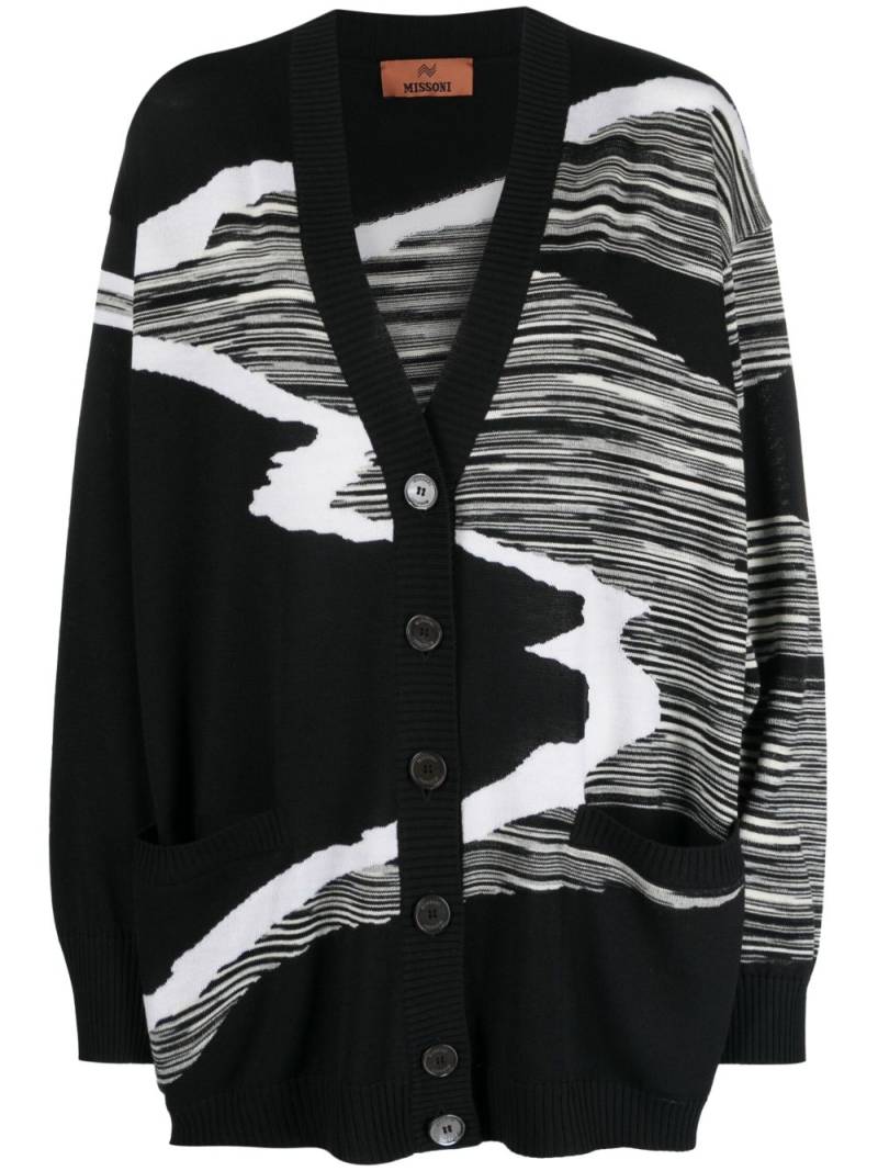 Missoni intarsia V-neck wool cardigan - Black von Missoni