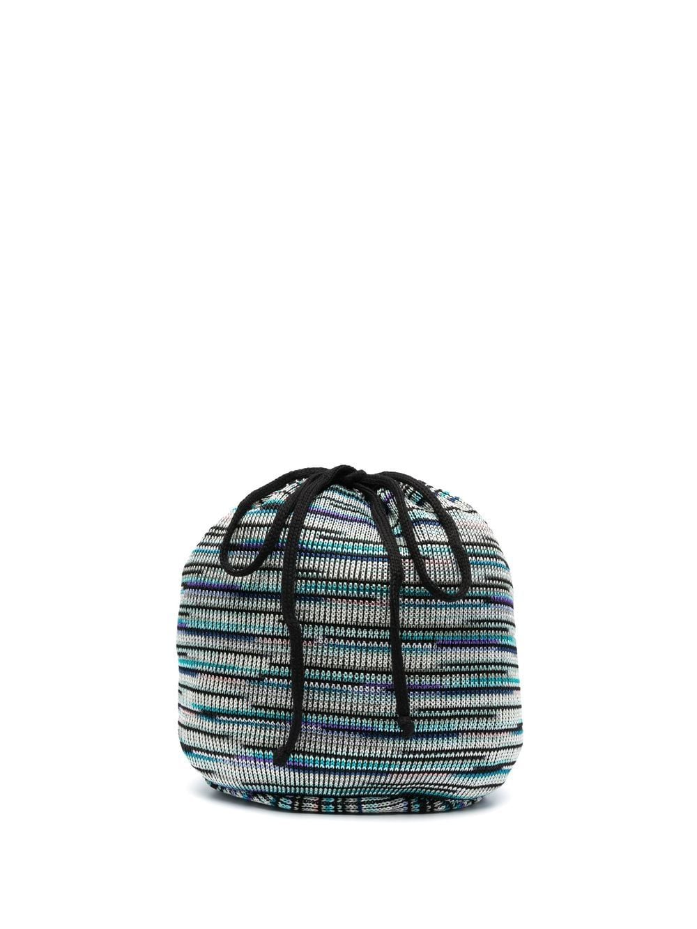 Missoni knitted drawstring bucket bag - Blue von Missoni