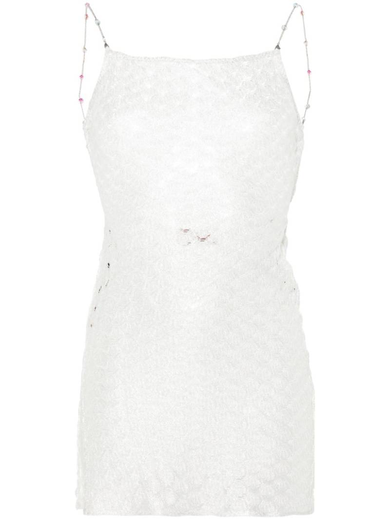 Missoni lamé crochet mini dress - White von Missoni