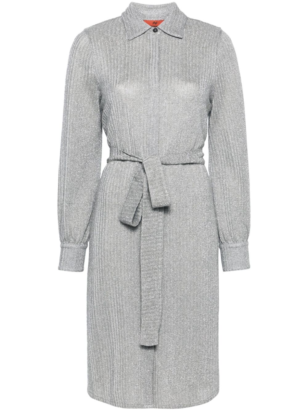 Missoni lamé-effect belted shirtdress - Silver von Missoni