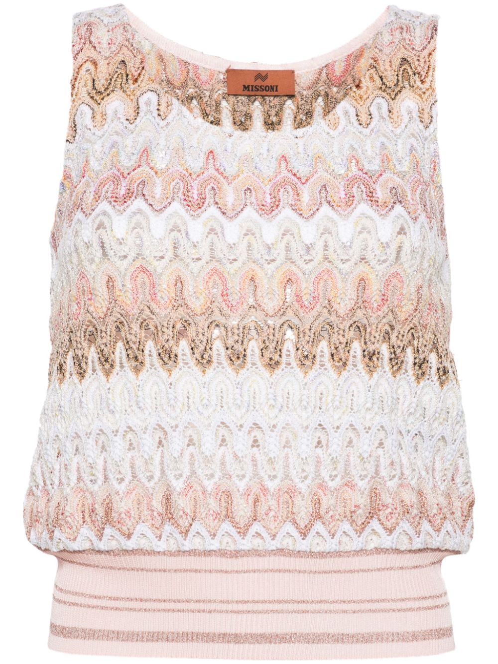 Missoni lamé open-knit tank top - Neutrals von Missoni