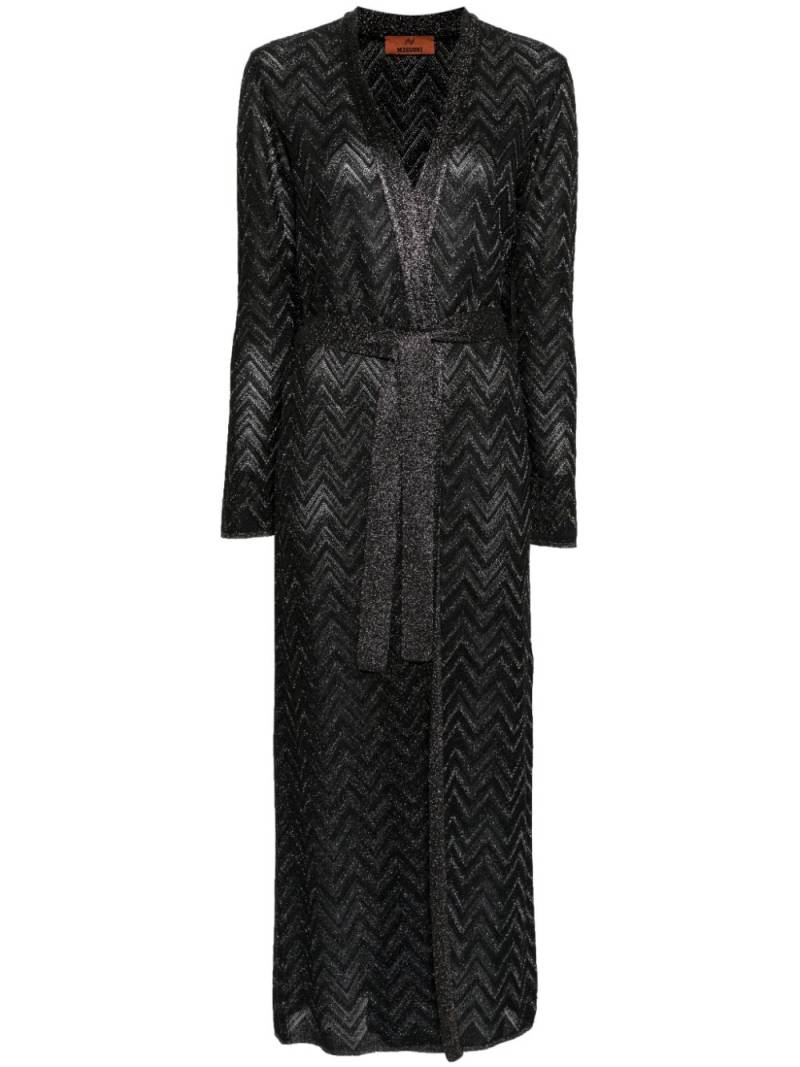 Missoni lamé zigzag-woven maxi cardigan - Black von Missoni