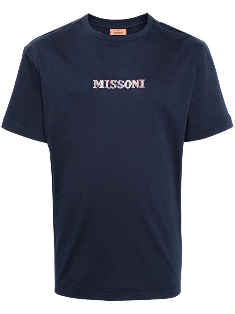 Missoni logo-embroidered cotton T-shirt - Blue von Missoni