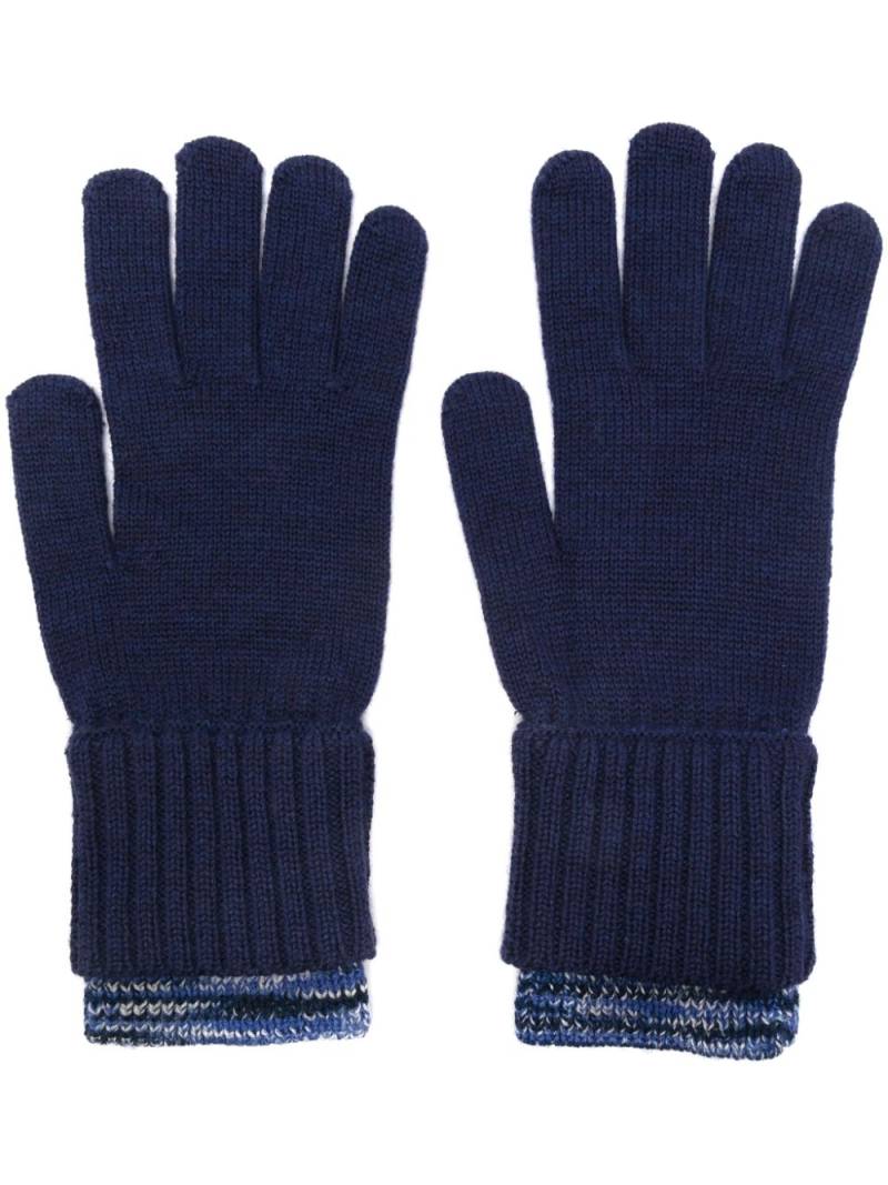 Missoni logo-patch gloves - Blue von Missoni