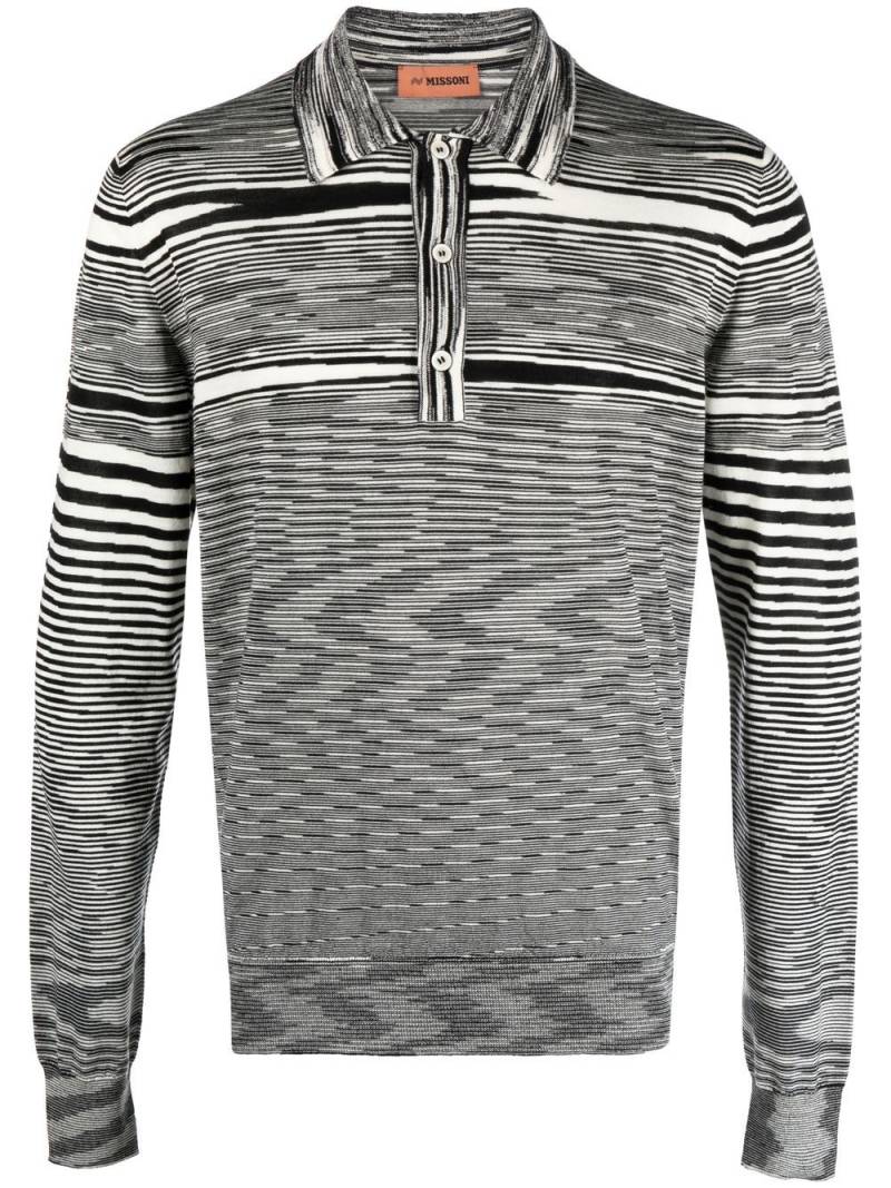 Missoni long-sleeve wool polo shirt - Black von Missoni