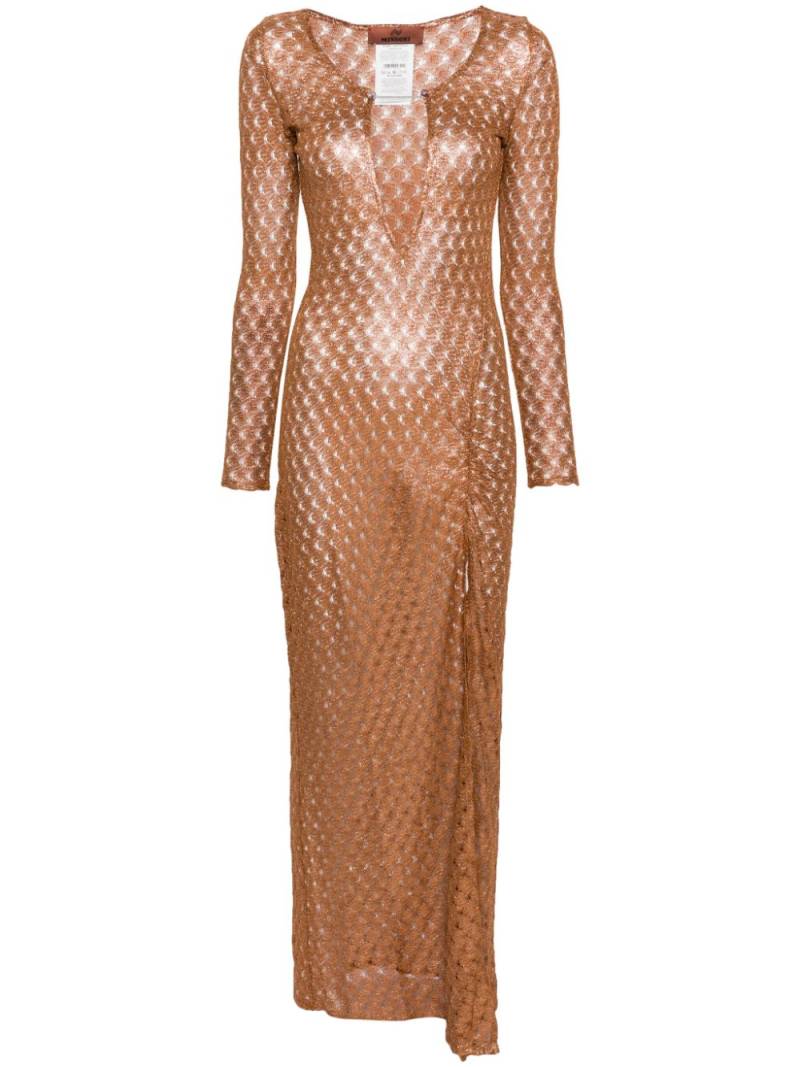 Missoni metallic-lace maxi dress - Brown von Missoni