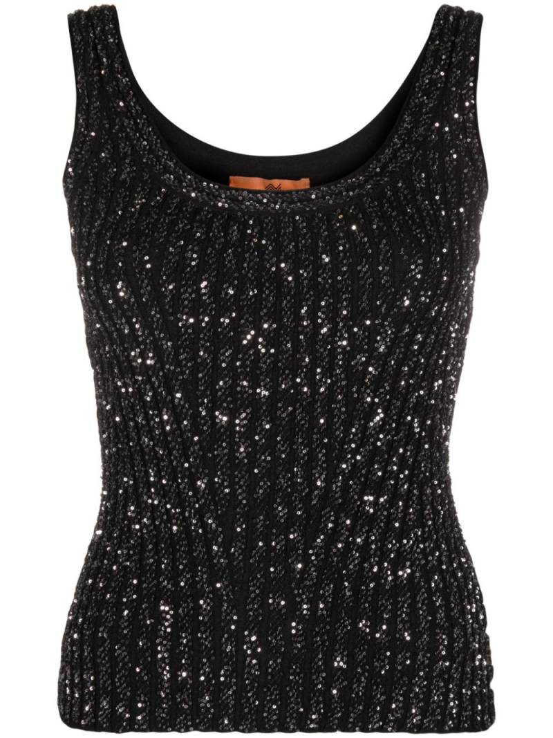 Missoni metallic-threading ribbed tank top - Black von Missoni