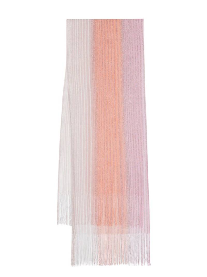 Missoni metallic-threading striped scarf - Orange von Missoni