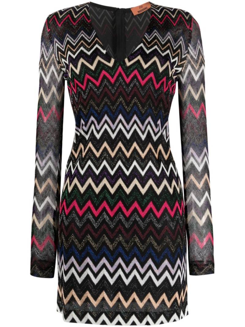 Missoni metallic-threading zigzag minidress - Black von Missoni