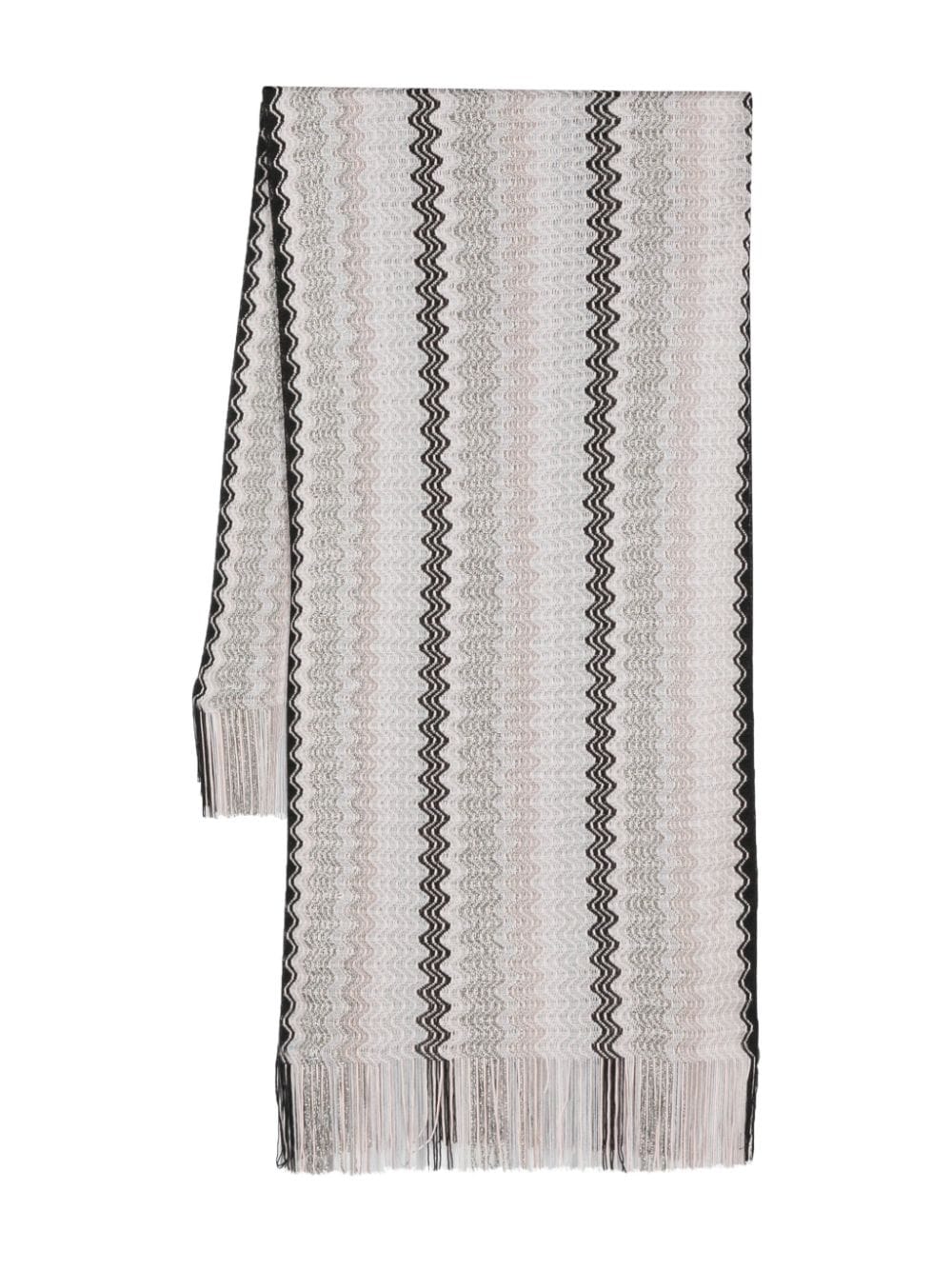 Missoni metallic zigzag fringed poncho - Grey von Missoni