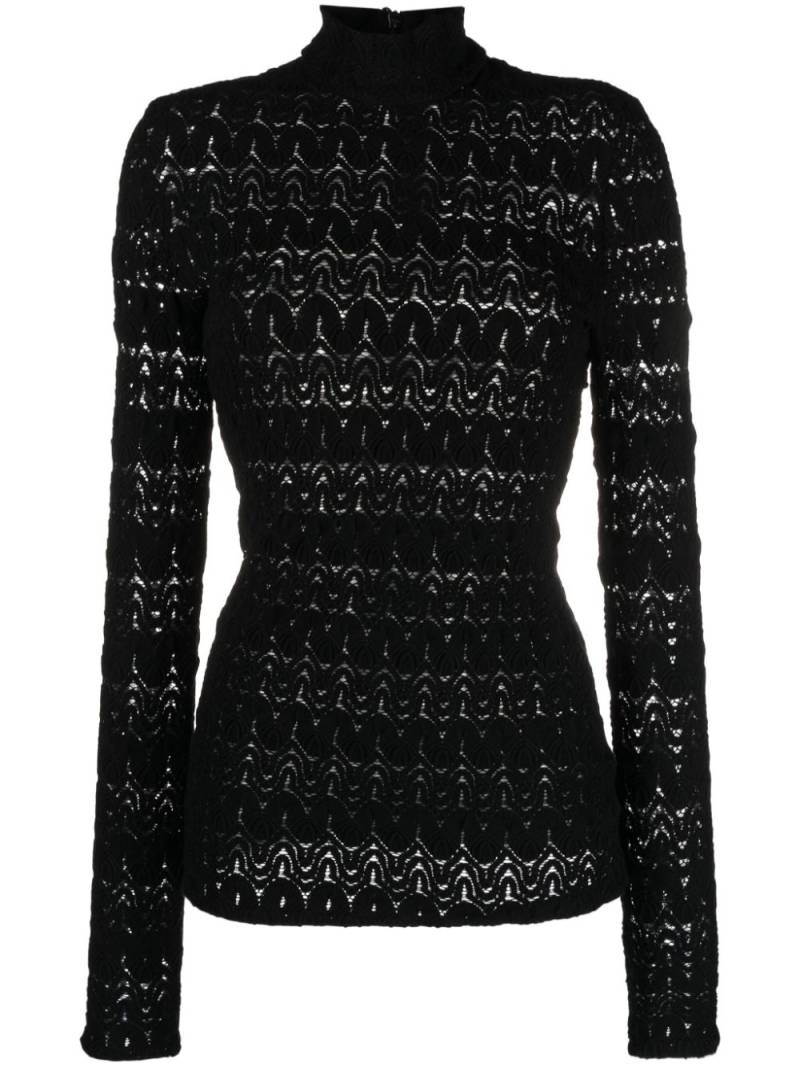 Missoni open-knit high-neck jumper - Black von Missoni