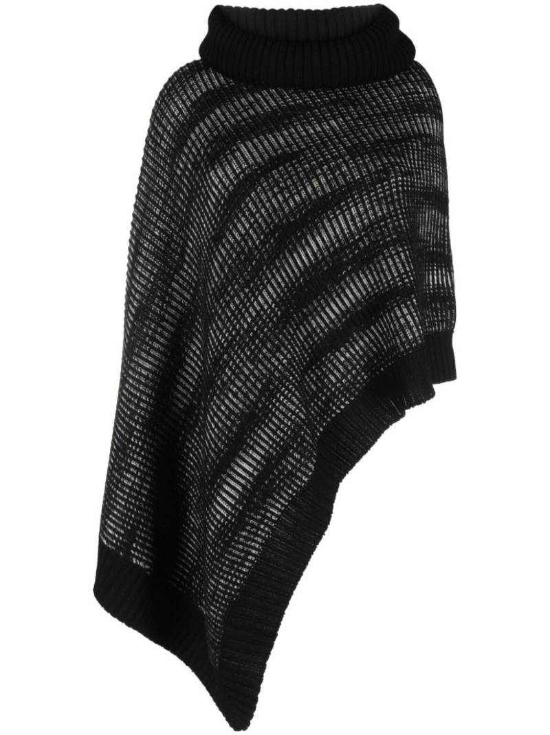 Missoni ribbed-knit roll-neck cape - Black von Missoni