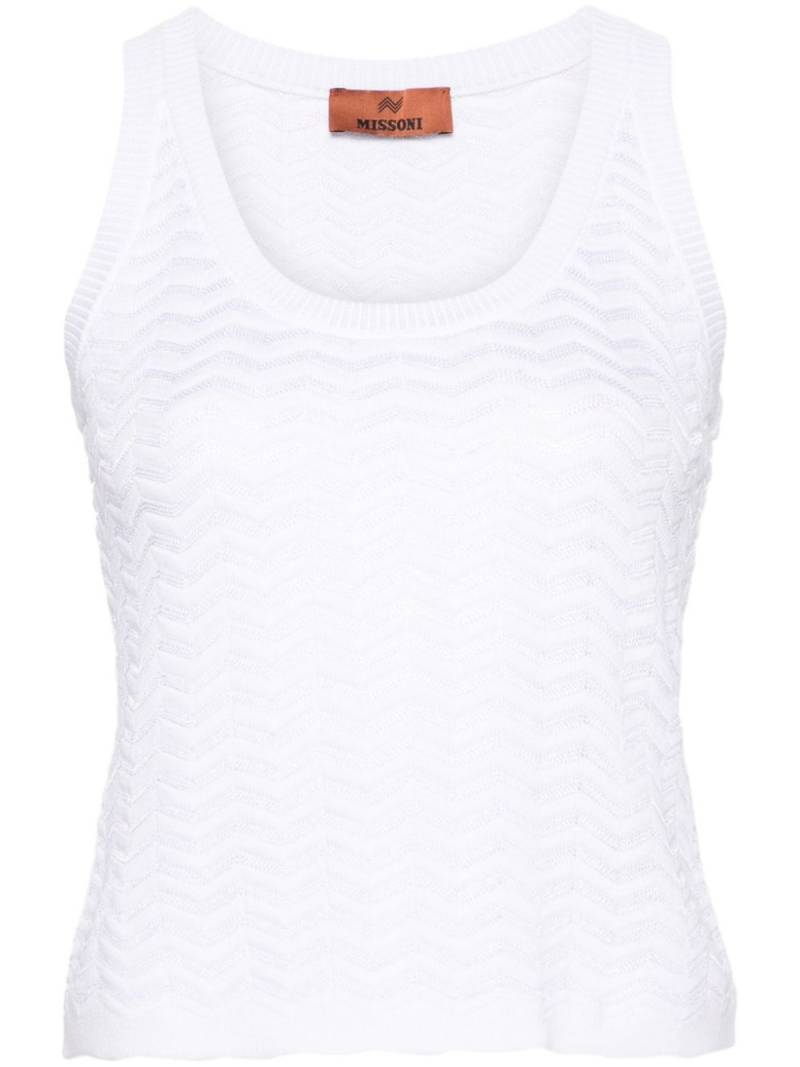 Missoni scoop-neck zigzag tank top - White von Missoni