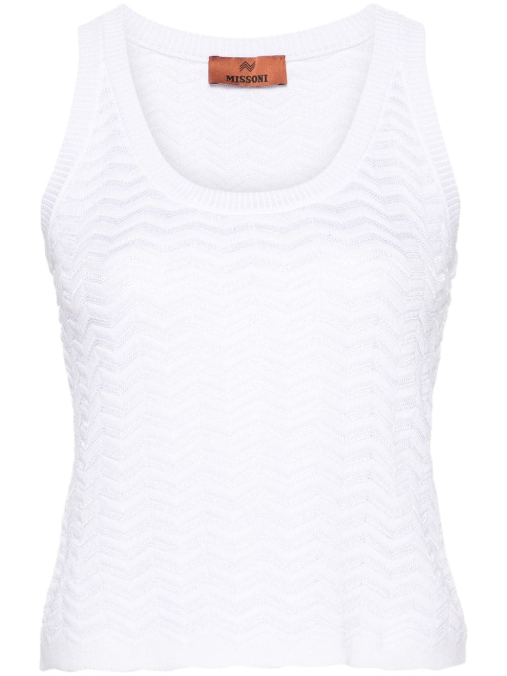 Missoni scoop-neck zigzag tank top - White von Missoni