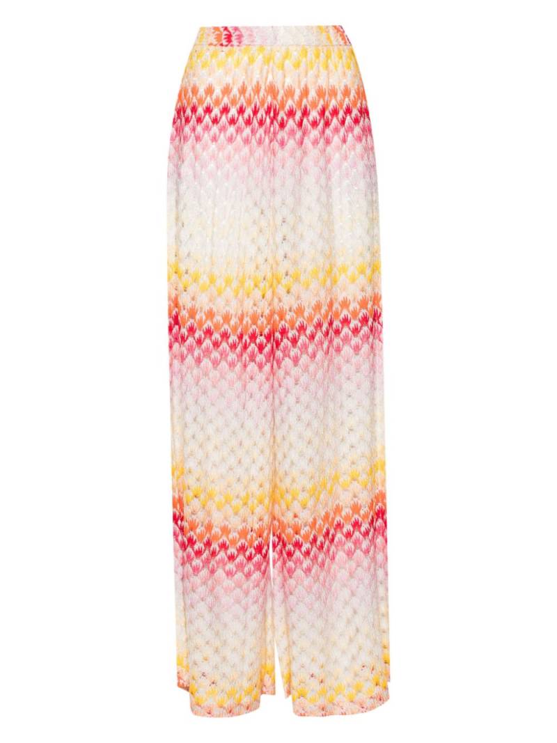 Missoni seashell-knit wide-leg trousers - Pink von Missoni