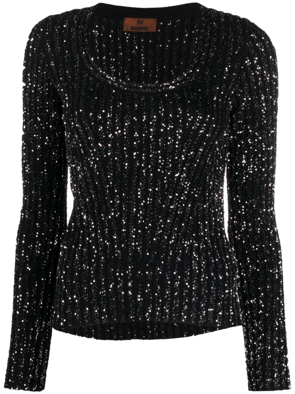 Missoni sequin-embellished ribbed-knit jumper - Black von Missoni