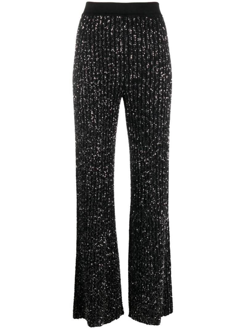 Missoni sequin-embellished ribbed-knit trousers - Black von Missoni